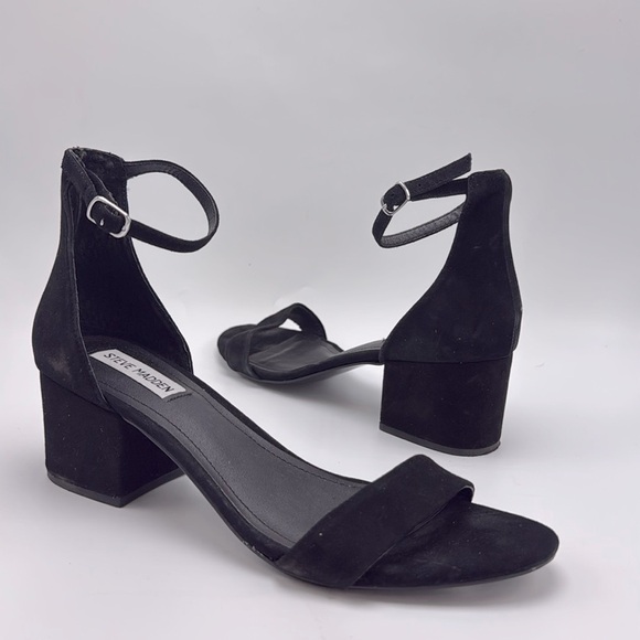 Steve Madden Women's Irenee Suede Heeled Sandal in Black size 10 - Picture 2 of 7